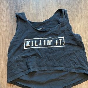 Killin it black crop top